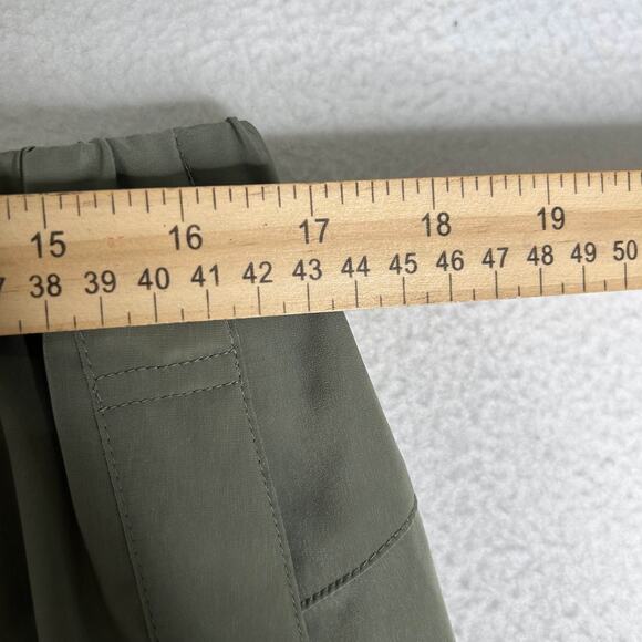 Chico's Cropped Pants Womens Size 2 Green Cinched Woven High Rise - Picture 5 of 7